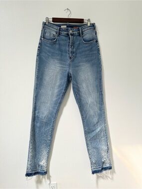 Anthropology Pilcro Women's Jeans The Cigarette Bleach Splatter Size 31 Tall